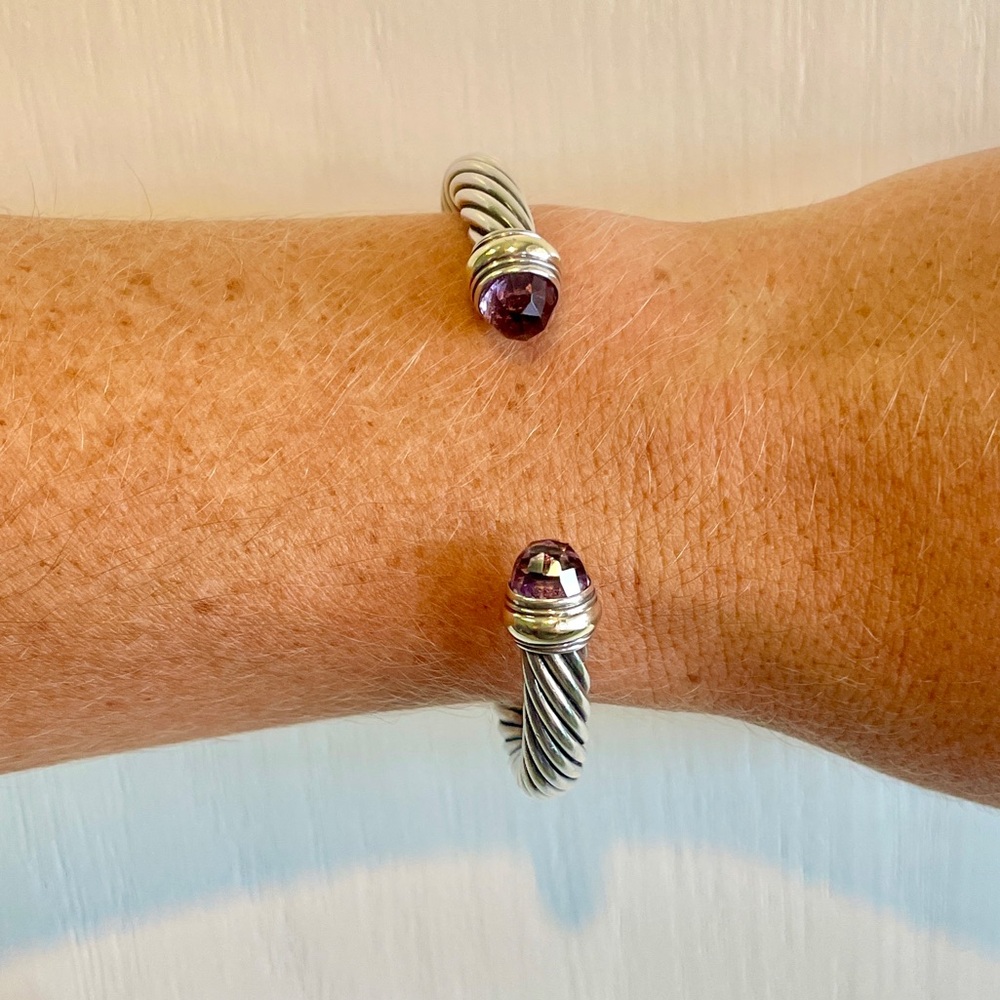 DY Classic Cable Bracelet
Sterling Silver with 14K Yellow Gold & Amethyst, 7mm